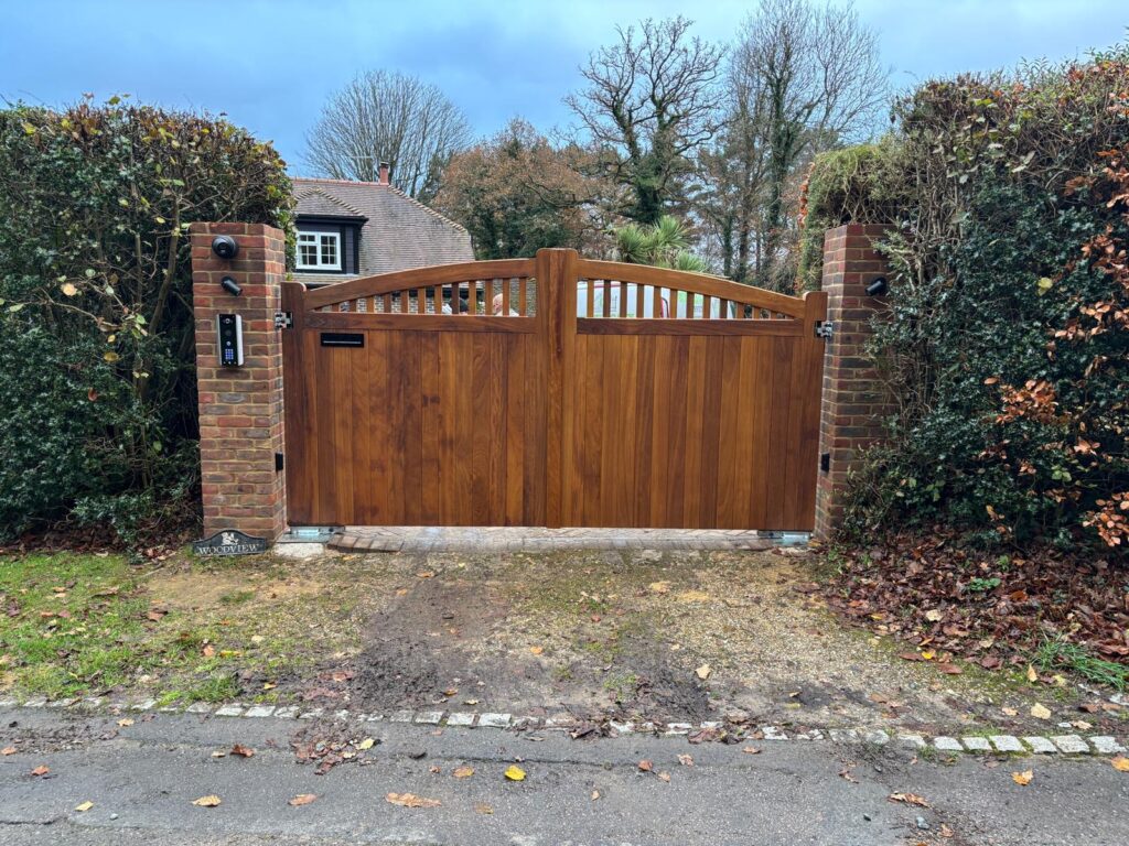 Iroko Arched-Top Hardwood Gates