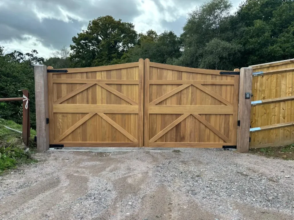 Iroko hardwood gate